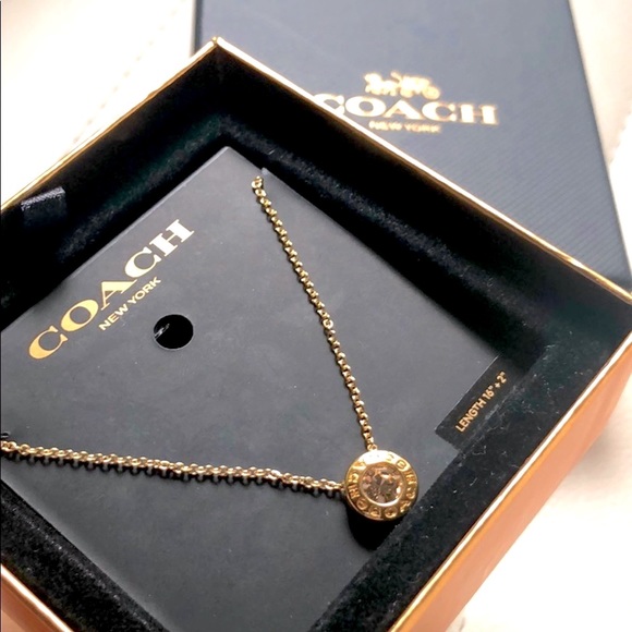 🆕Coach Signature Diamond & Gold Necklace - Picture 4 of 5